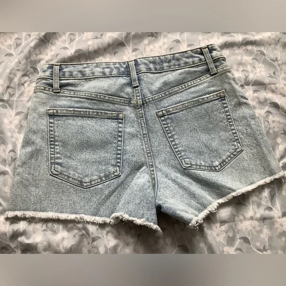 No Boundaries Light Blue Acid Wash Denim Cutoff Shorts Y2K summer festival - Picture 4 of 4